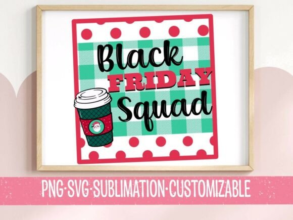 Black Friday Squad SVG PNG Shopping Review