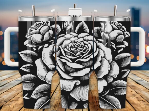 Black Rose Bloom 40oz Tumbler Embroidery Review