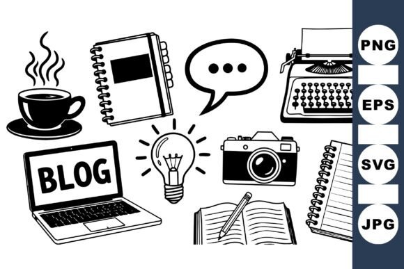 Creative Blogging Tools Clipart Set Review
