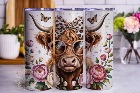 Cute Highland Cow Pink Glitter Tumbler Review