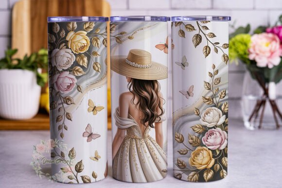 Elegant Gold Rose Floral Tumbler Wrap Design Review