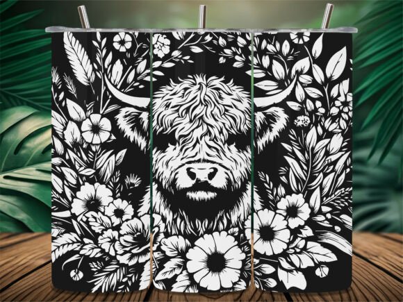 Floral Highland Cow Head Tumbler Review