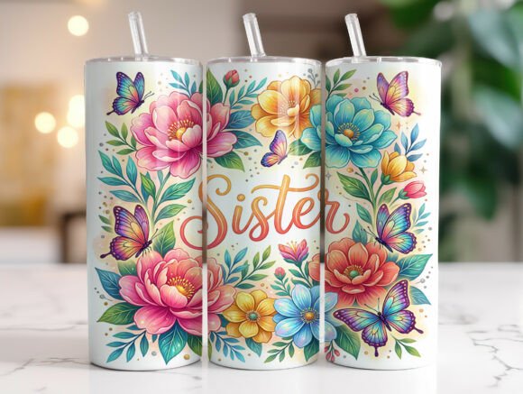 Floral Sister 20oz Tumbler Wrap Design Review
