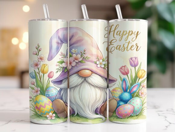 Happy Easter Floral Gnome Tumbler Wrap Review