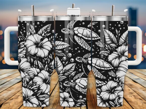 Hibiscus Turtle 40oz Tumbler Embroidery Design Review