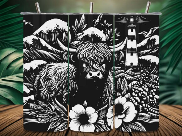 Highland Cow Ocean Tumbler Embroidery Review