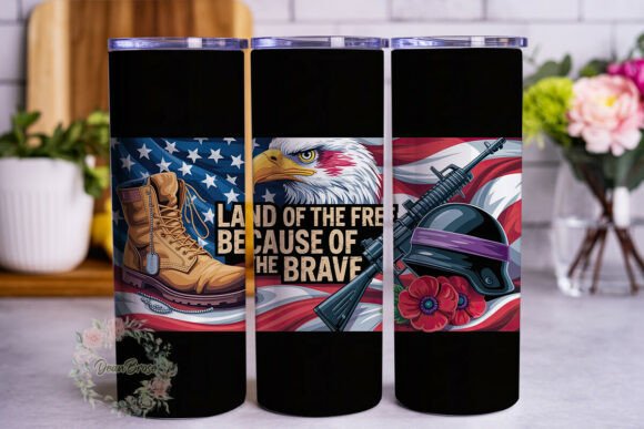 Land of the Free Brave Tumbler Wrap Design Review