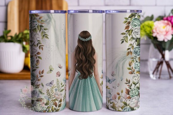 Mint Green Princess Floral Tumbler Wrap Design Review