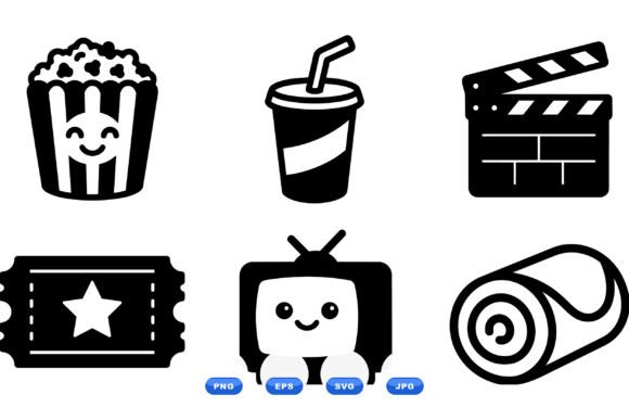 Movie Night Icon Clipart Set Review