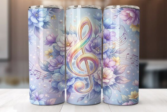 Pastel Music Notes Flower Tumbler Wrap Design Review