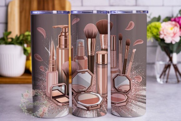 Rose Gold Glam Makeup Art Tumbler Wrap Design Review