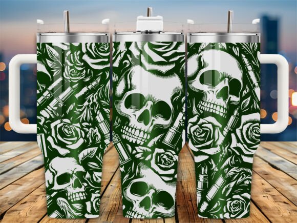 Skull Rose Tattoo 40oz Tumbler Embroidery Design Review