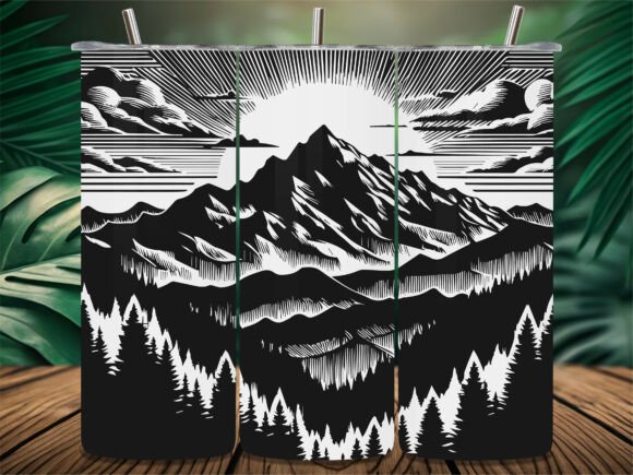 Sunset Mountain Wild Wood Tumbler