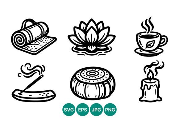 Yoga Icons Line Art Set Review for Embroidery Projects